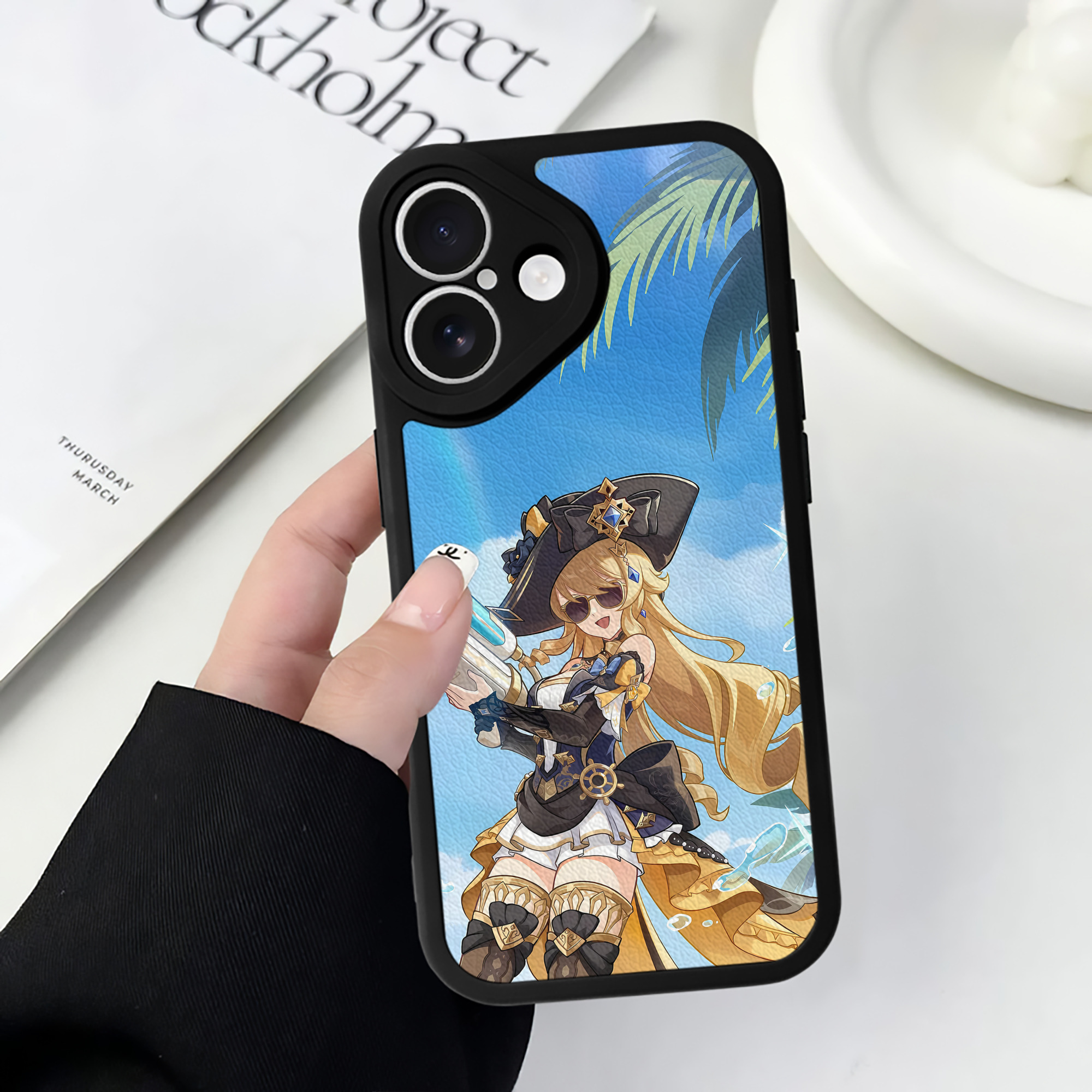 げんし神 genshin 【iPhone 16シリーズ対応】シリコンスマホケース（レザー調） 材質：シリコン